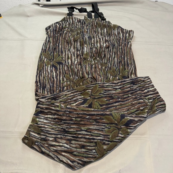 Cablelas Dry-Plus Coverall Me Brown Fleece Tree Bark Camo Insulate Hunt USA 3XL